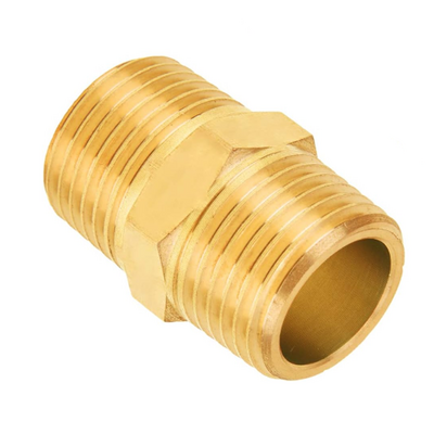122-N4 FLOFLEX BRASS PIPE FITTING HEX NIPPLE 1/2" MALE X 1/2" MALE NPT